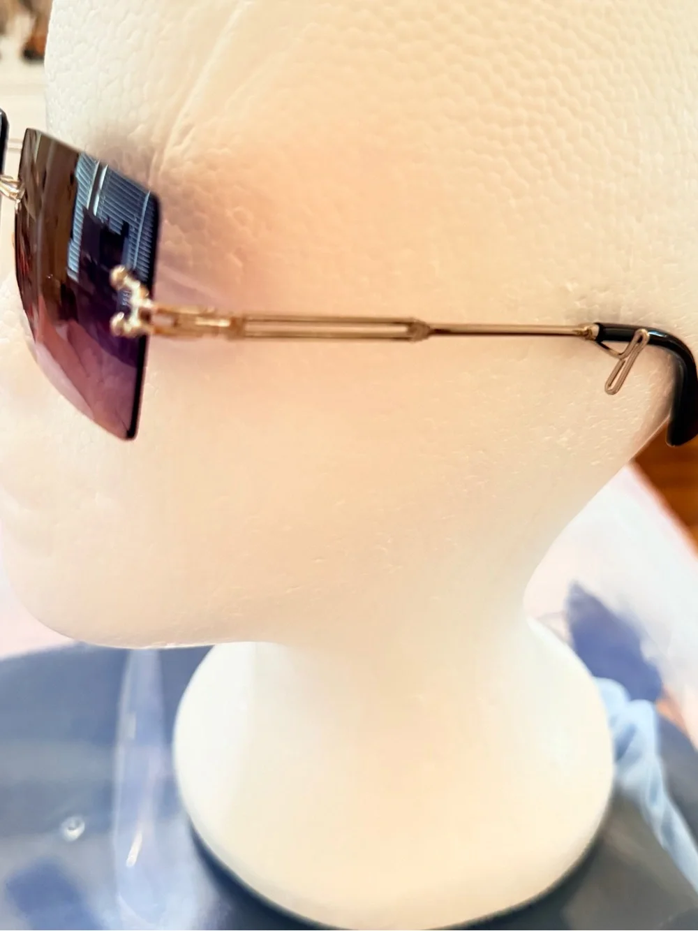 Purple Rimless Square Sunglasses - Women's Fashion Accessory